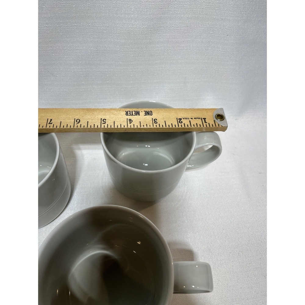 3 Crate & Barrel AARON PROBYN Light Gray Coffee Tea Mugs - Picture 9 of 9
